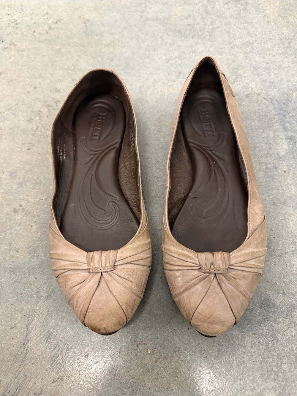 Born Taupe Knot-Detail Women's Ballet Flats